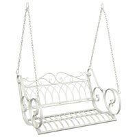 Schommelbank Staal 109 x 75 x 59 cm Antiek wit 2