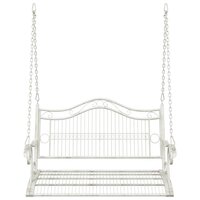 Schommelbank Staal 115 x 61 x 63 cm Antiek wit 3