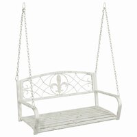 Schommelbank Staal 110,5 x 59 x 55 cm Antiek wit 2