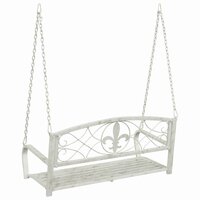 Schommelbank Staal 110,5 x 59 x 55 cm Antiek wit 5