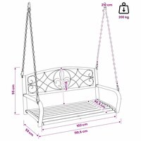 Schommelbank Staal 110,5 x 59 x 55 cm Antiek wit 7