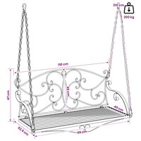 Schommelbank Staal 110 x 52,5 x 47 cm Antiek wit 7