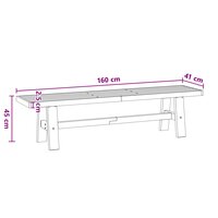 Eetbank NOAIN 160 x 41 x 45 cm Massief grenenhout Naturel 9