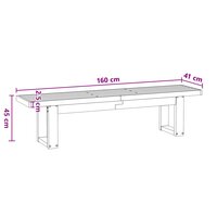 Eetbank NOAIN 160 x 41 x 45 cm Massief grenenhout Naturel 9