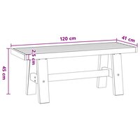 Eetbank NOAIN 120 x 41 x 45 cm Massief grenenhout Zwart 9