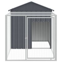 Kippenhok met ren antraciet 117x201x123 cm gegalvaniseerd staal 3