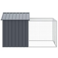 Kippenhok met ren antraciet 117x201x123 cm gegalvaniseerd staal 4