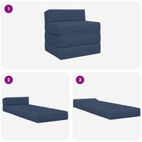 Vouwbare Bankbed Blauw 200 x 70 x 10 cm Stof 8
