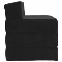 Vouwbare Bankbed Zwart 200 x 70 x 10 cm Fluweel 3
