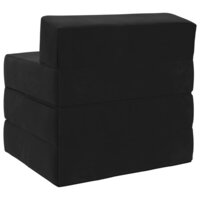 Vouwbare Bankbed Zwart 200 x 70 x 10 cm Fluweel 4