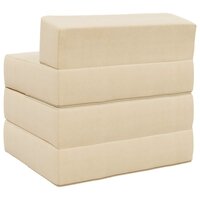 Vouwbare Bankbed Cr&egrave;mekleurig 200 x 70 x 10 cm Katoen Stof 5