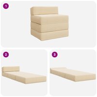 Vouwbare Bankbed Cr&egrave;mekleurig 200 x 70 x 10 cm Katoen Stof 8