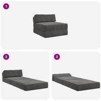 Vouwbare Bankbed Donkergrijs 60 x 70 x 41 cm Stof 8