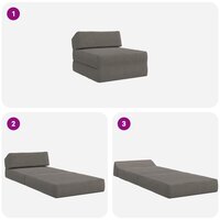 Vouwbare Bankbed Lichtgrijs 60 x 70 x 41 cm Stof 8
