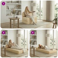 Vouwbare Bankbed Cr&egrave;mekleurig 60 x 70 x 41 cm Stof 9