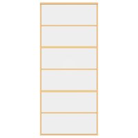 Schuifdeur 90x205 cm helder ESG-glas en aluminium goudkleurig 3