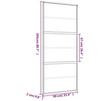 Schuifdeur 90x205 cm helder ESG-glas en aluminium goudkleurig 9