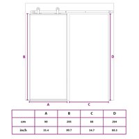 Schuifdeur 90x205 cm helder ESG-glas en aluminium goudkleurig 10