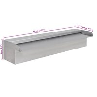 Zwembadwaterval rechthoekig 45 cm roestvrij staal 6