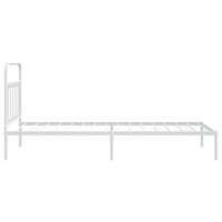 Bedframe met hoofdbord metaal wit 100x200 cm 8