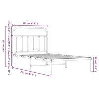 Bedframe met hoofdbord metaal wit 100x200 cm 10