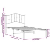 Bedframe met hoofdbord metaal zwart 100x190 cm 10