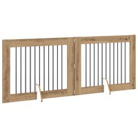 Hondenhekje met standaards 2 pcs Artisanaal eiken 100 x 80 cm 4
