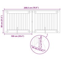 Hondenhekje met standaards 2 pcs Artisanaal eiken 100 x 80 cm 10