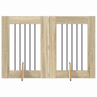 Hondenhekje met standaards 2 pcs Sonoma Eiken 60 x 80 cm 2