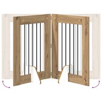 Hondenhekje met standaards 2 pcs Artisanaal eiken 60 x 80 cm 8