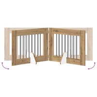 Hondenhekje met standaards 2 pcs Artisanaal eiken 80 x 60 cm 8