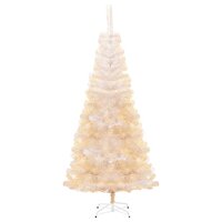Kunstkerstboom met iriserende uiteinden 180 cm PVC wit 2