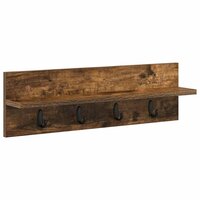 Wandgemonteerde kapstok Gerookt eiken 60 x 10,5 x 18 cm 2