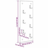 Wandgemonteerde kapstok met opslag Beton Grijs 30 x 1,5 x 80 cm 11