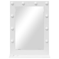 Make-up spiegel Wit 70 x 50 x 18 cm Glas en Hout met Kunststof 4