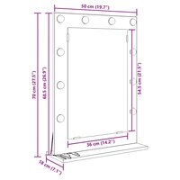Make-up spiegel Wit 70 x 50 x 18 cm Glas en Hout met Kunststof 11