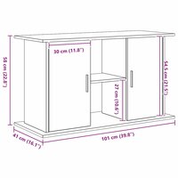 Aquariumstandaard Zwart Eiken 101x41x58 cm Bewerkt Hout 11