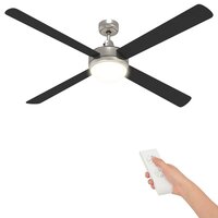 Plafondventilator met licht en afstandsbediening &Oslash; 130 cm Zwart 2