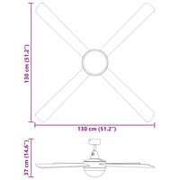 Plafondventilator met licht en afstandsbediening &Oslash; 130 cm Zwart 12