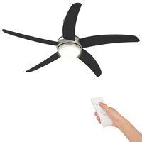 Plafondventilator met licht en afstandsbediening &Oslash; 130 cm Zwart 2