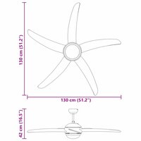 Plafondventilator met licht &Oslash; 130 cm Sonoma 12