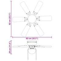 Plafondventilator met licht &Oslash; 82 cm Zwart 9