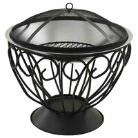 Vuurschaal en barbecue 2-in-1 met pook 59x59x60 cm rvs 3