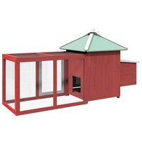 Kippenhok met nestkast 190x72x102 massief vurenhout rood 6