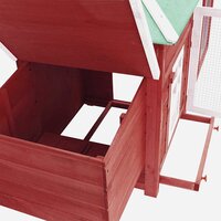 Kippenhok met nestkast 190x72x102 massief vurenhout rood 8