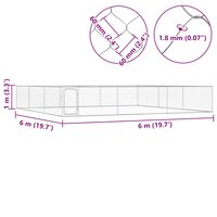 Hondenkennel voor buiten 6x6x1 m gegalvaniseerd staal 7