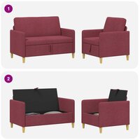 Bankenset met opbergruimte 2 pcs Wijnrood Polyester 7