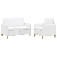 Bankenset met opbergruimte 2 pcs Wit Polyester 2