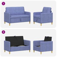 Bankenset met opbergruimte 2 pcs Jeans Blauw Polyester 7