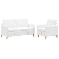 Bankenset met opbergruimte 2 pcs Wit Polyester 2